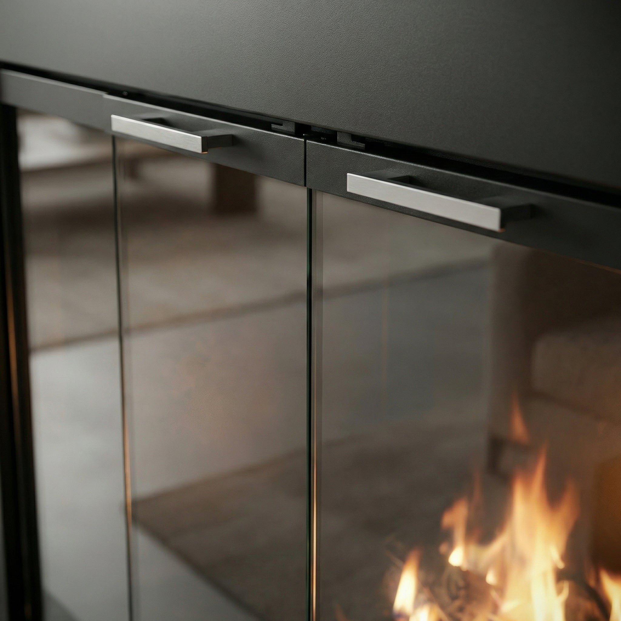 Belmont - Custom Masonry Fireplace Glass Doors by Stoll Industries