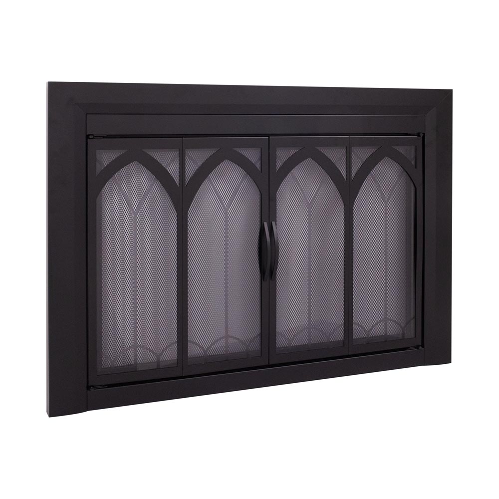 Colt Flat Black Masonry Fireplace Door | Standard Sizes - ExceptionalFire