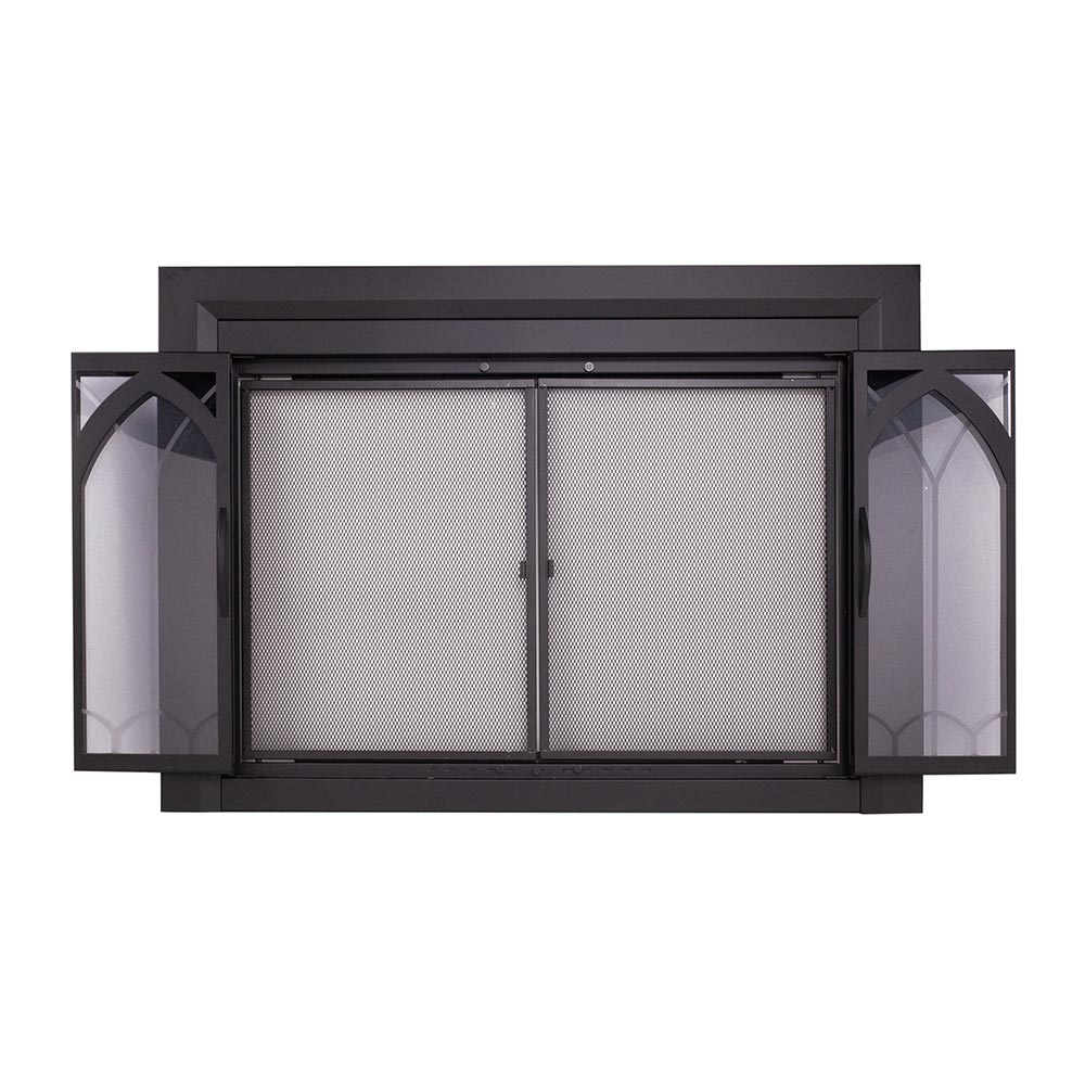 Colt Flat Black Masonry Fireplace Door | Standard Sizes - ExceptionalFire