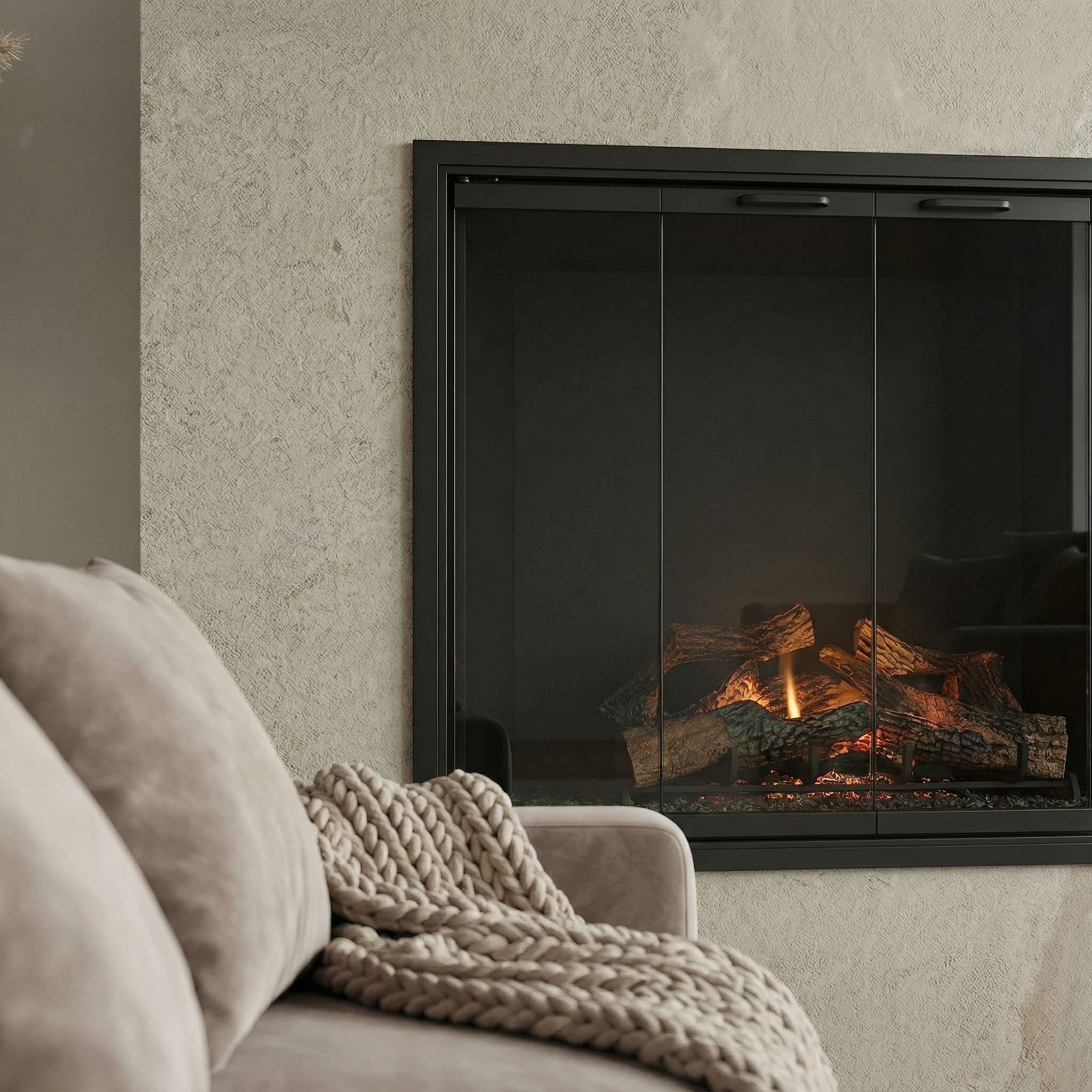 Stiletto Cutback Ultra Thin Fireplace Glass Doors | Modern & Elegant Design