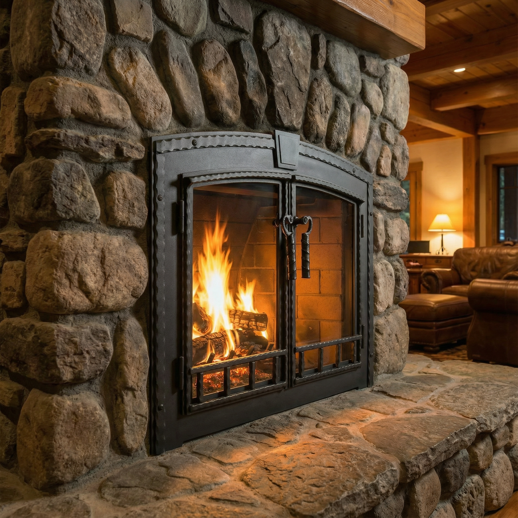 Smithline - Arch - Masonry and Prefab Fireplace Glass Doors