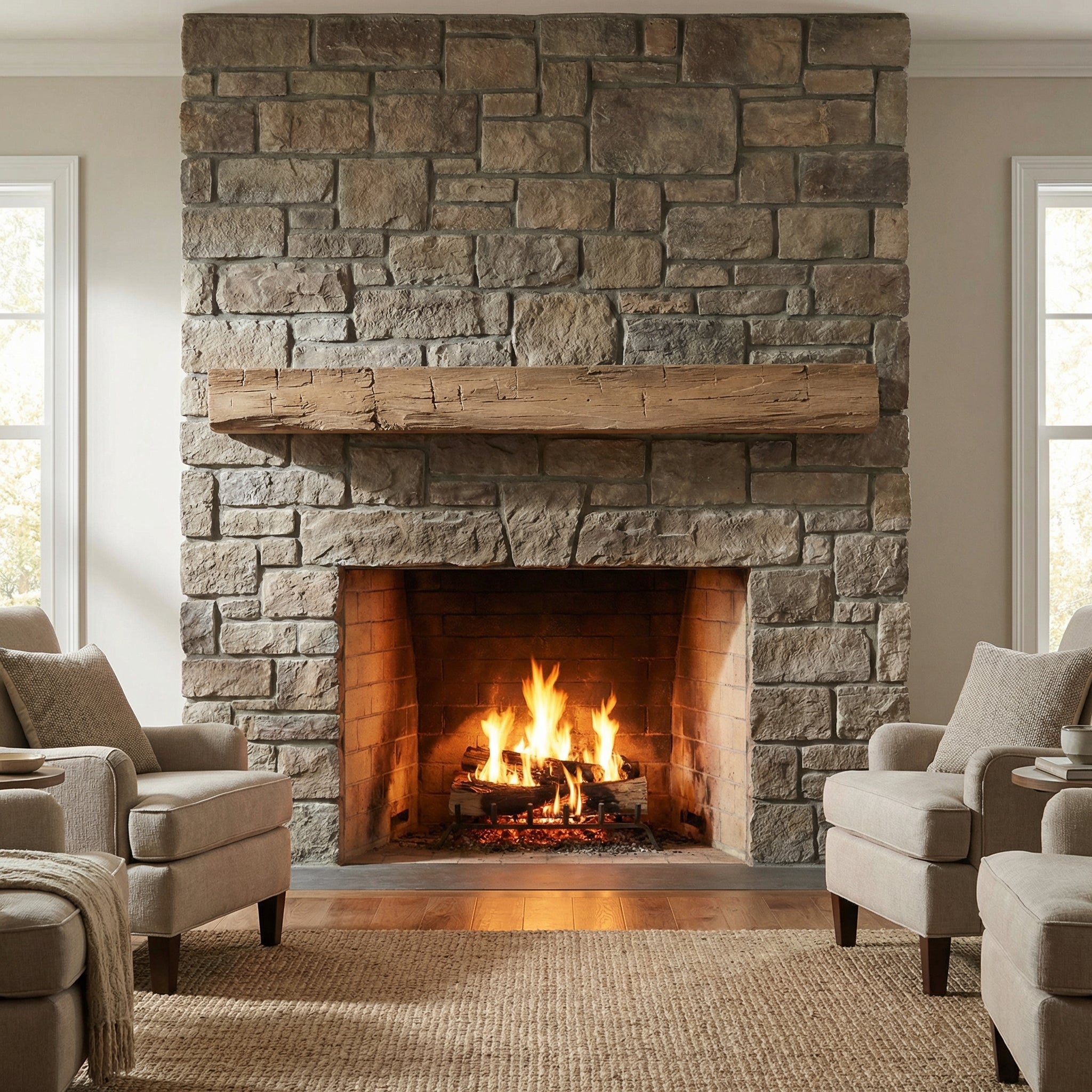 Hayloft Non-Combustible Concrete Mantel Shelf Pale Honey Finish