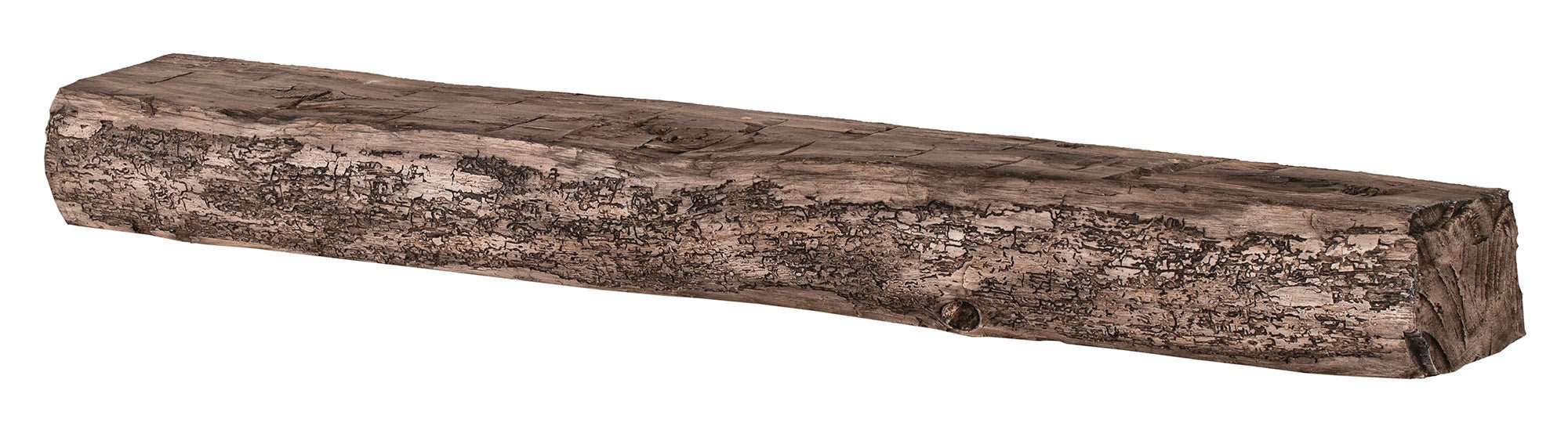 Cumberland Live Edge Non-Combustible Mantel Shelf RIVER ROCK Finish - ExceptionalFire