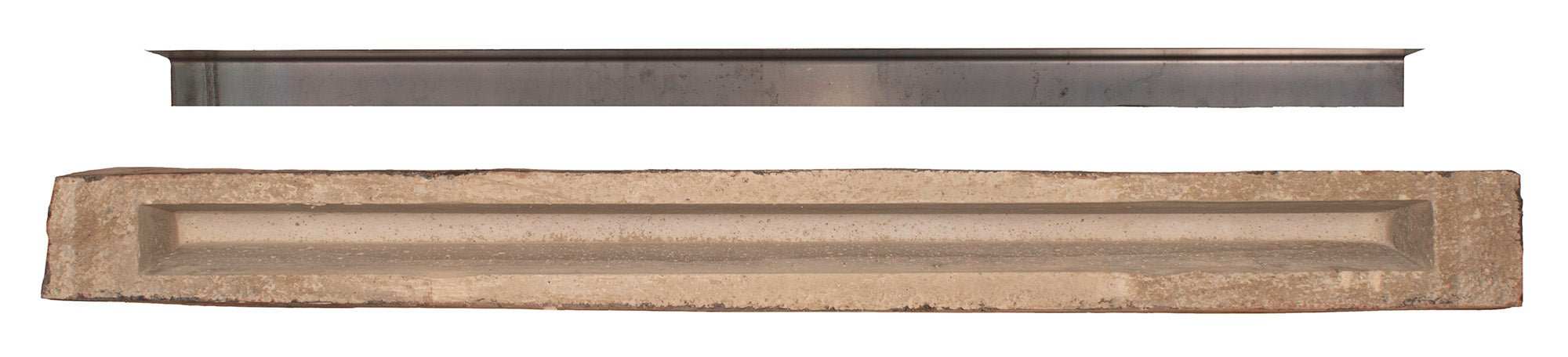 Cumberland Live Edge Non-Combustible Mantel Shelf RIVER ROCK Finish - ExceptionalFire