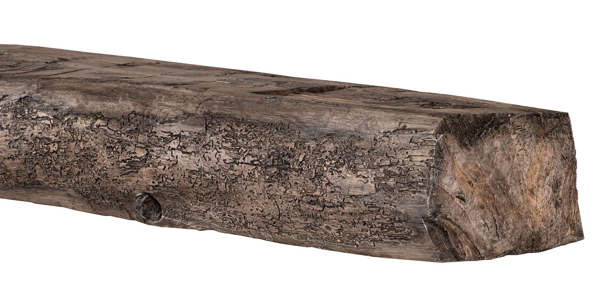 Cumberland Live Edge Non-Combustible Mantel Shelf RIVER ROCK Finish - ExceptionalFire