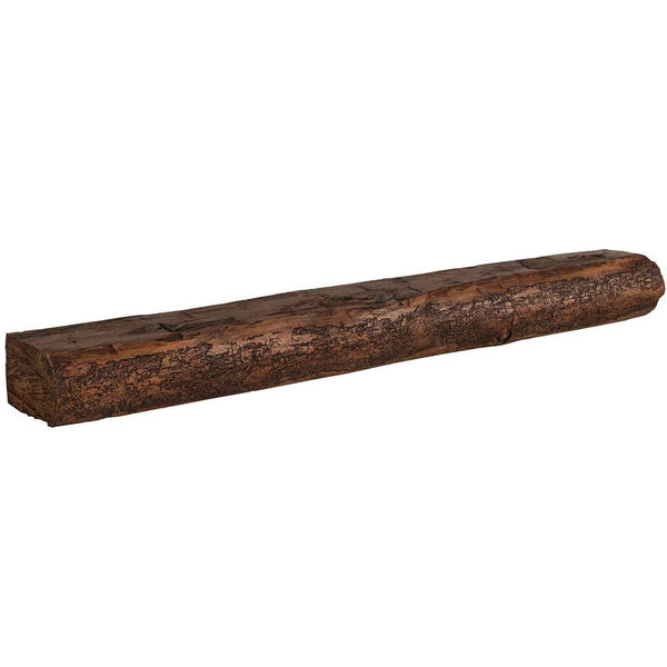 Cumberland Live Edge non-combustible mantel shelf in Toasted Rye finish with rustic reclaimed wood look