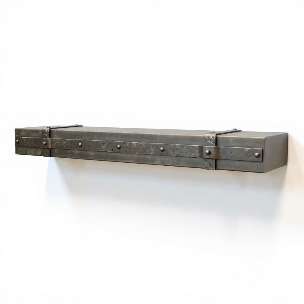 Custom Aged Iron Floating Mantel Shelf | Stoll Industries