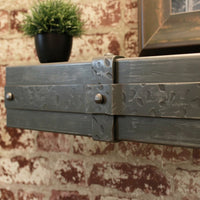 Custom Aged Iron Floating Mantel Shelf Non-Combustible | Stoll Industries