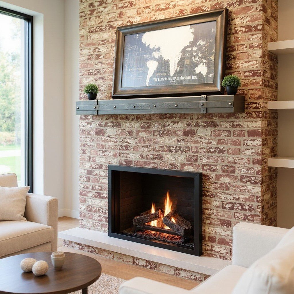 Custom Aged Iron Floating Mantel Shelf | Stoll Industries