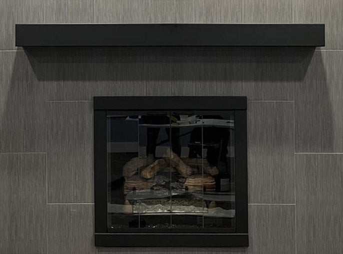 Custom Metal Floating Mantel Shelf: Non-Combustible, 25+ Finishes, Any Size - Stoll Industries - ExceptionalFire