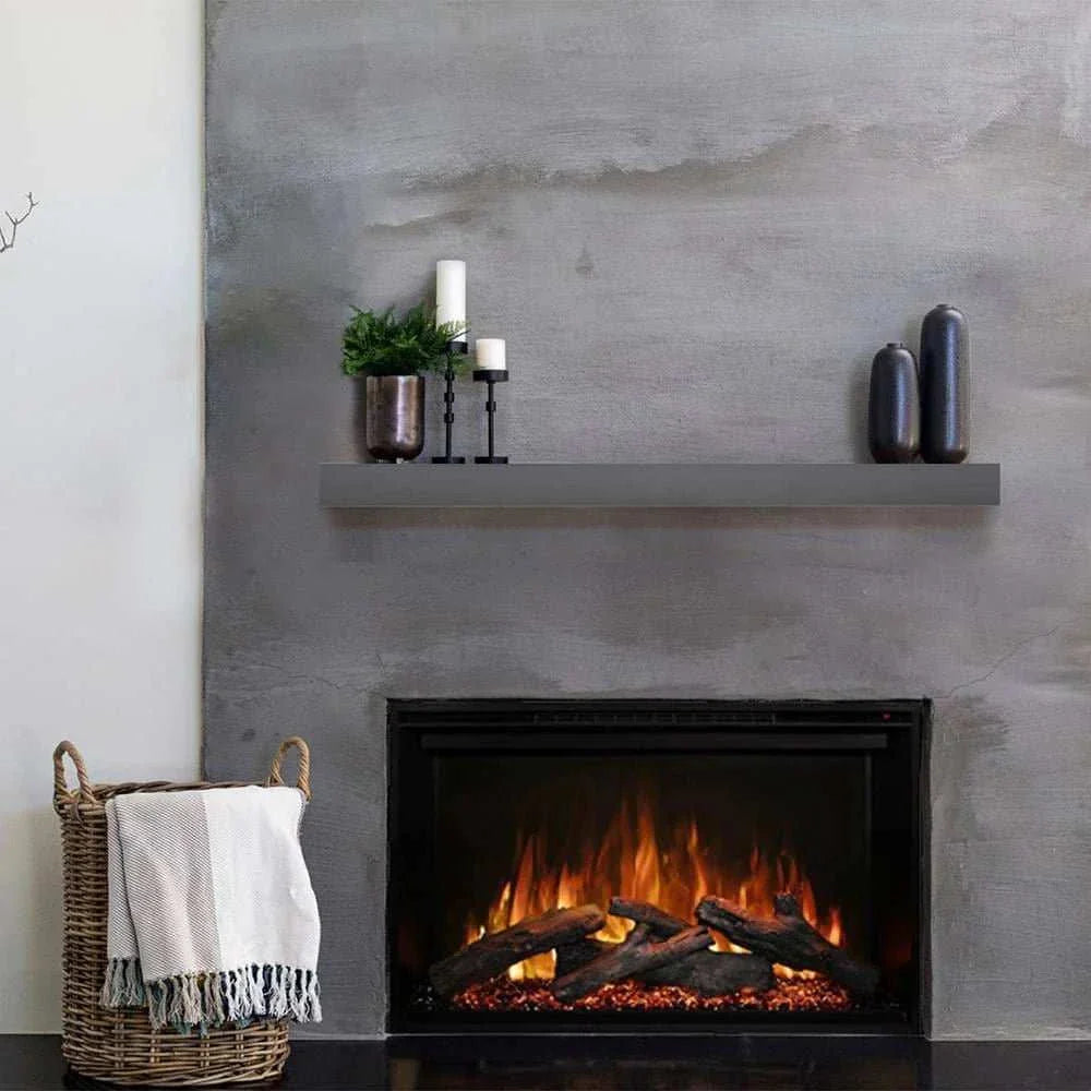 Custom Metal Floating Mantel Shelf: Non-Combustible, 25+ Finishes, Any Size - Stoll Industries - ExceptionalFire