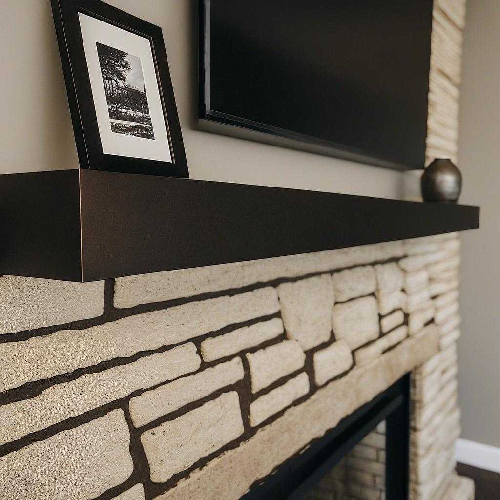 Custom Metal Floating Mantel Shelf: Non-Combustible
