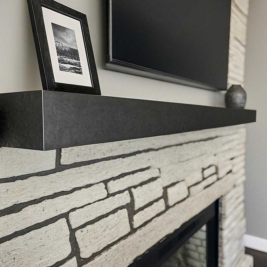 Custom Metal Floating Mantel Shelf: Non-Combustible, 25+ Finishes, Any Size - Design Specialties - ExceptionalFire