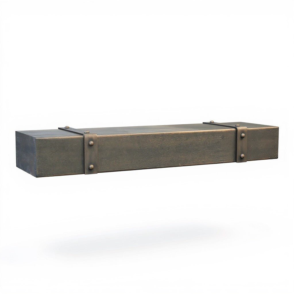 Custom Old World Metal Floating Mantel Shelf | Stoll Industries