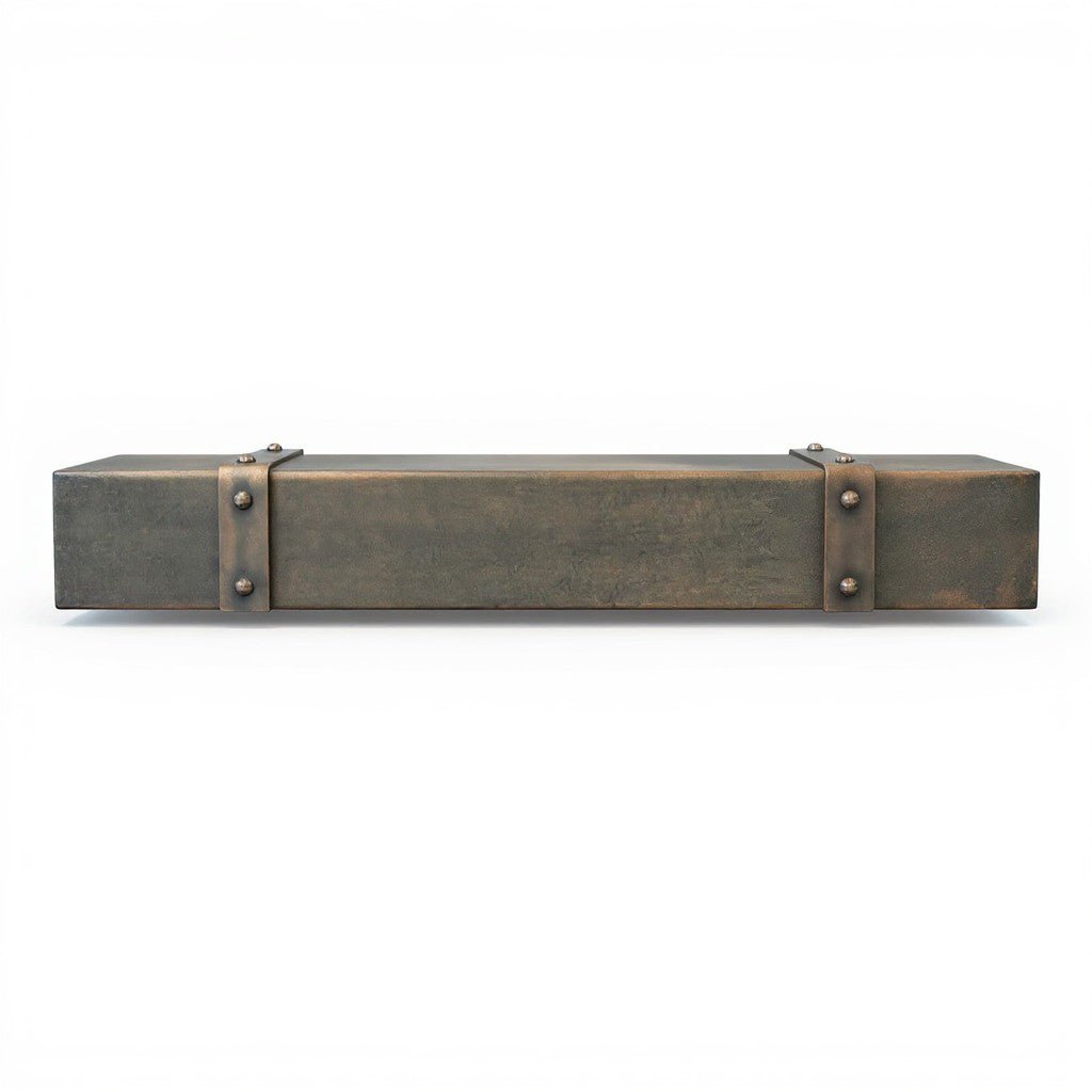 Custom Old World Metal Floating Mantel Shelf | Stoll Industries