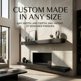 Non-Combustible Metal Fireplace Mantel Shelf | Custom Floating Mantel, Black