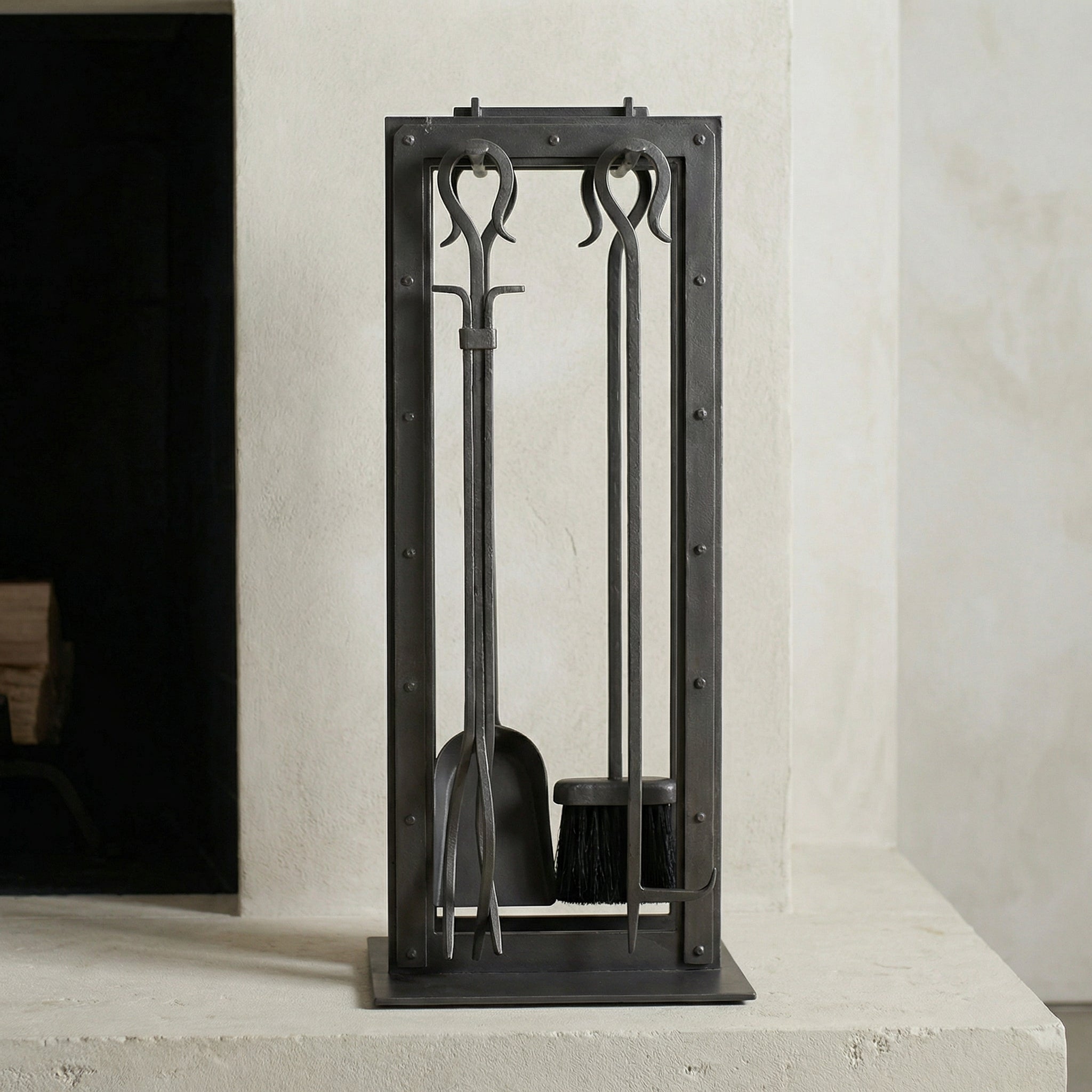 Fireplace Tool Set by Design Specialties Blackrock – 3/16” Laser-Cut Steel, 21 Finish Colors