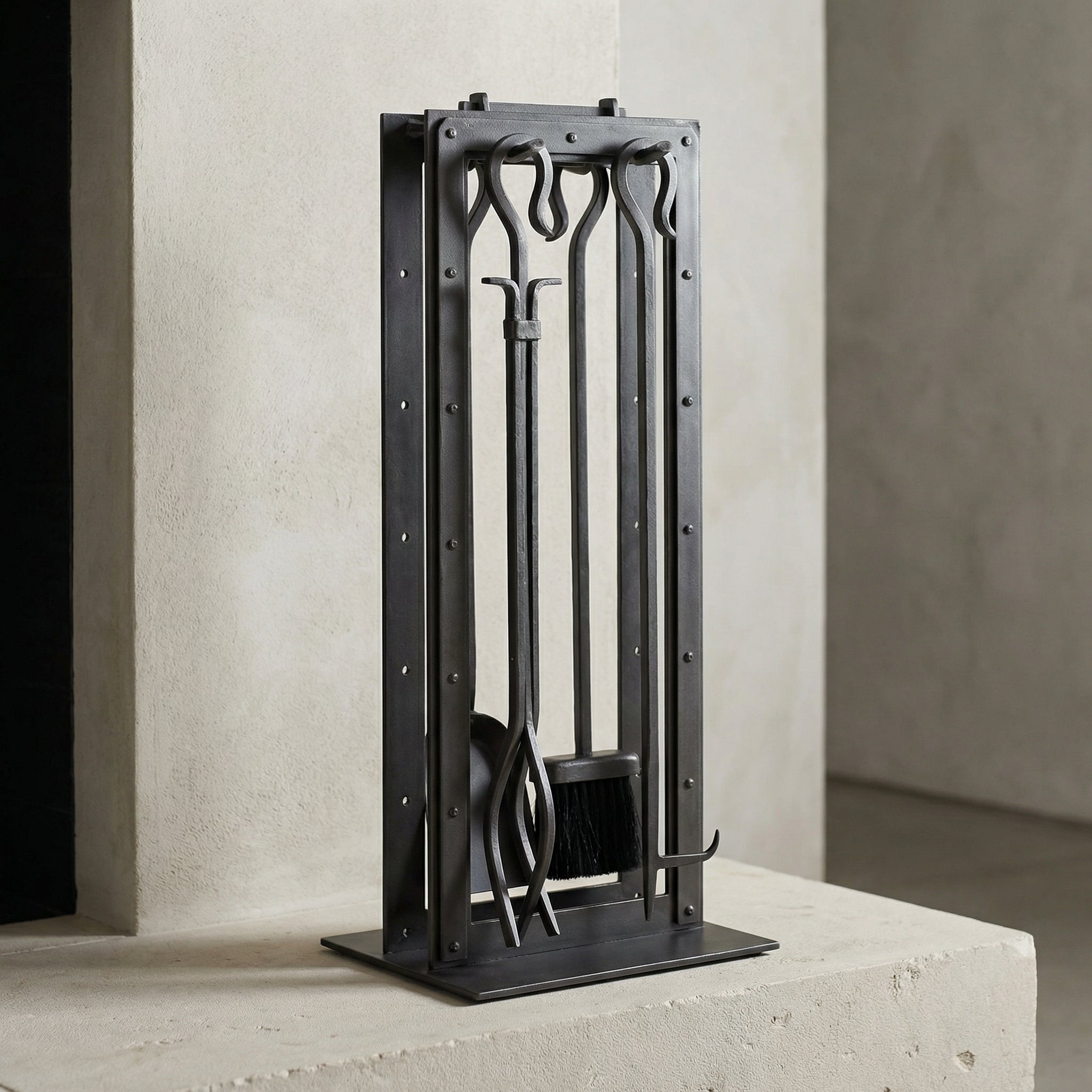 Fireplace Tool Set by Design Specialties Blackrock – 3/16” Laser-Cut Steel, 21 Finish Colors