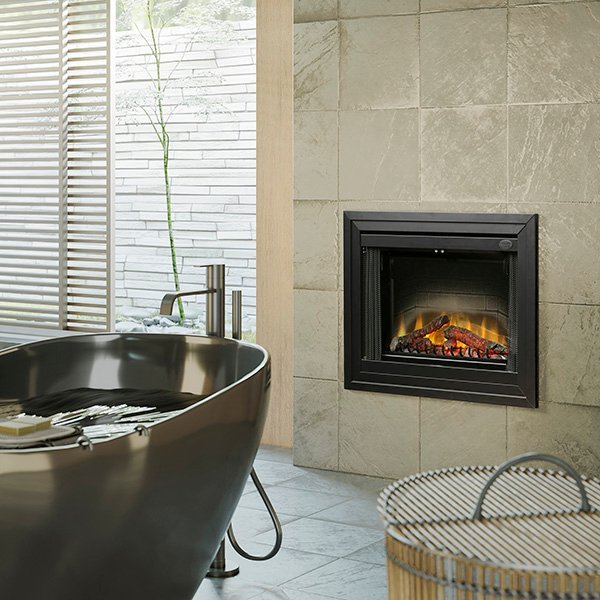Dimplex 33" Deluxe Built-In Electric Firebox Log Set with realistic LED flame and adjustable heating