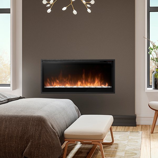 Dimplex Multi-Fire Slim 42" Smart Recessed / Wall Mount Linear Electric Fireplace - Model PLF4214-XS - ExceptionalFire