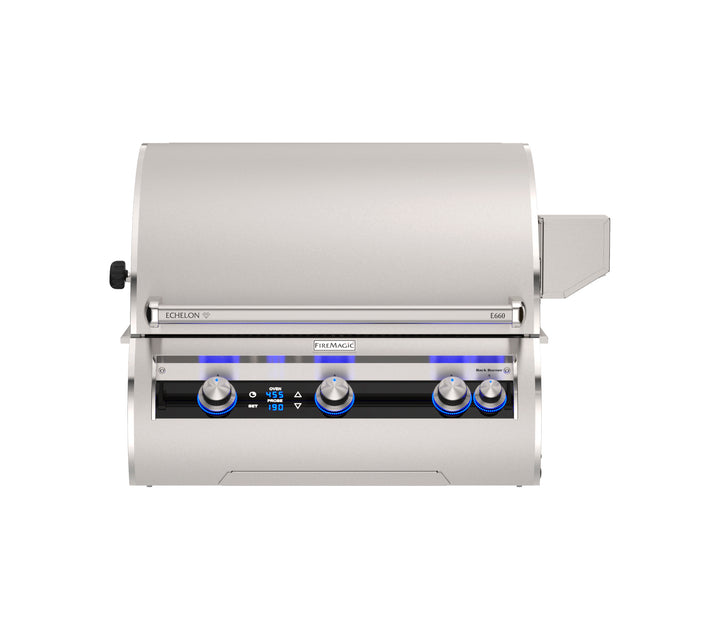 Fire Magic Echelon Diamond E660i Built-In Gas Grill — Digital Control — solid hood, manufacturer image