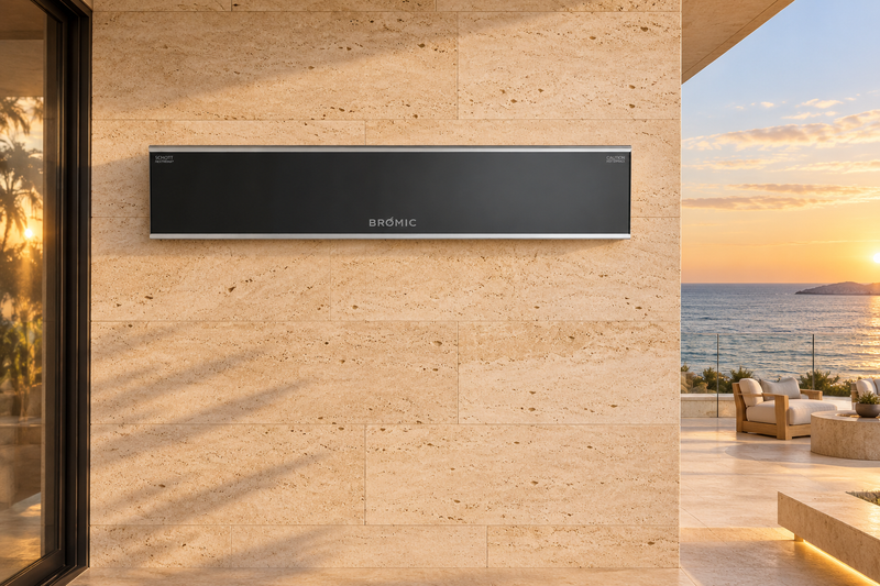 AI-generated outdoor design inspiration featuring black Platinum Marine Electric 4500W. Confirm selected model dimensions and finish.