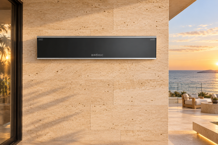 AI-generated outdoor design inspiration featuring black Platinum Marine Electric 4500W. Confirm selected model dimensions and finish.