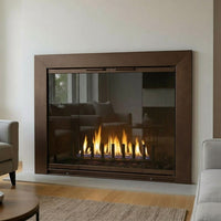 REFLECTION MASONRY DOOR/ FLUSH HEARTH/ OVERLAP/ 49" W X 29"H / FINISH: SOLAR BRONZE/ HANDLE: MODERN/ GLASS : CLEAR/ NO MESH X 2