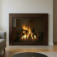 REFLECTION MASONRY DOOR/ FLUSH HEARTH/ OVERLAP/ 49" W X 29"H / FINISH: SOLAR BRONZE/ HANDLE: MODERN/ GLASS : CLEAR/ NO MESH X 2