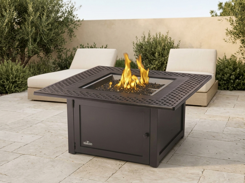 Napoleon Kensington Bronze Gas Fire Table, Square KENS2-BZ — outdoor setting