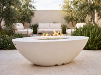 Calais Oval Firetable — outdoor setting
