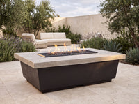 Silver Pine Contempo Rectangle Firetable — outdoor setting