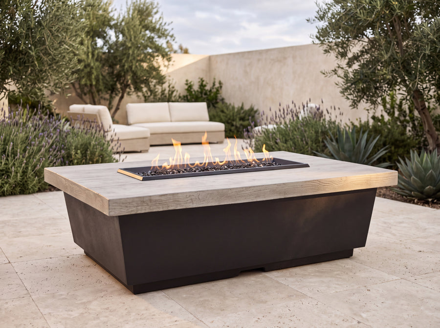 Silver Pine Contempo Rectangle Firetable