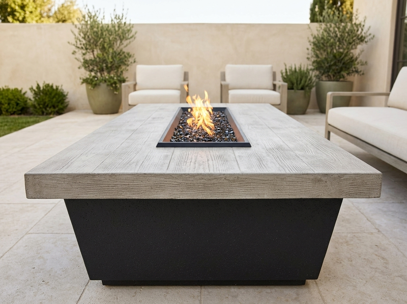 Silver Pine Contempo Rectangle Firetable — alternate view