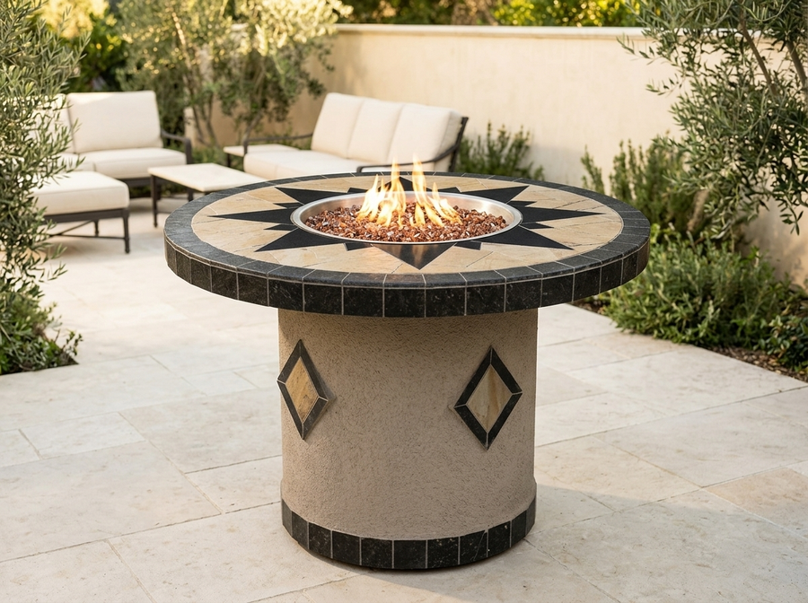 OPT-5545 Round Dining Gas Fire Table