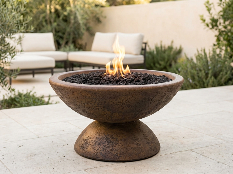 FPT3000 Concrete Fire Pit - LP — outdoor setting