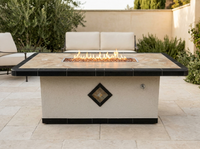 OPT-3660 Natural Stone Gas Fire Pit Table - 36" x 60" - NG — outdoor setting