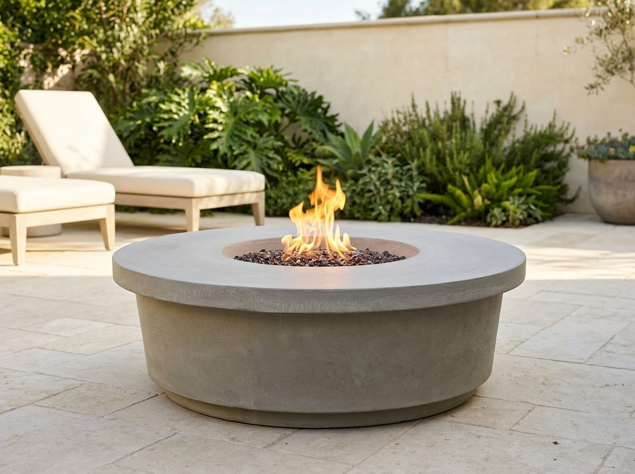 Contempo 47" Round Concrete Fire Pit Table