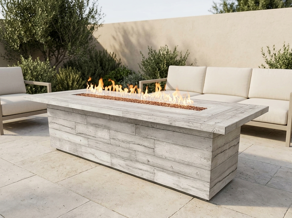 Laguna Wood Grain Fire Pit Table | The Outdoor Plus — outdoor setting