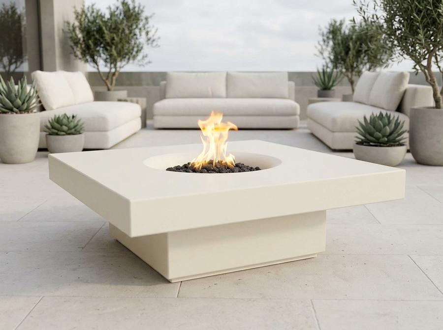Balboa Square Concrete Fire Pit Table