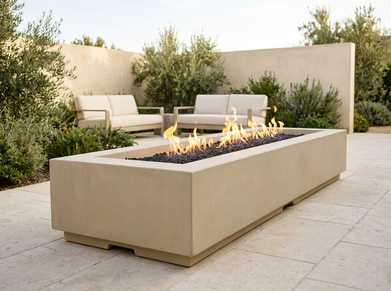 American Fyre Designs 72" Louvre Long Rectangle Gas Fire Pit — alternate view
