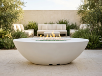 American Fyre Designs Calais 60" Oval Gas Fire Table — outdoor setting