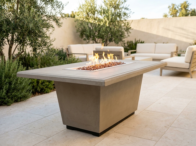 American Fyre Designs Cosmopolitan 54" Rectangle Gas Fire Table — alternate view