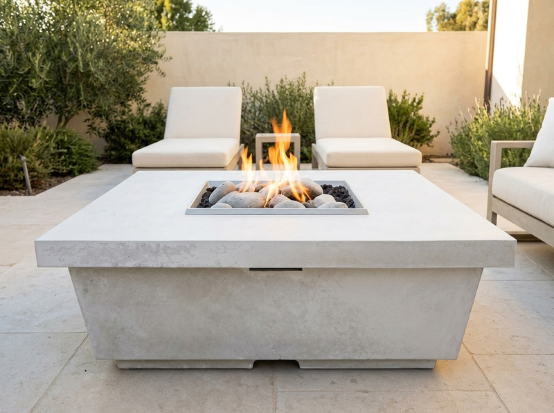 American Fyre Designs Contempo Square 44" Gas Fire Table — alternate view