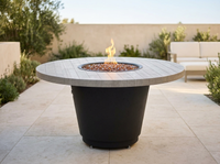 American Fyre Designs Reclaimed Wood Cosmopolitan 48" Round Gas Fire Table - Silver Pine — alternate view