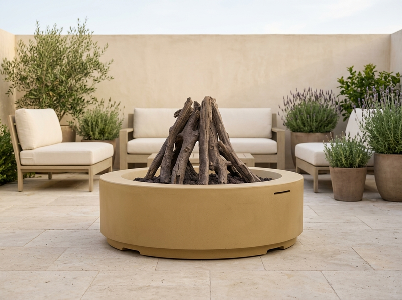 American Fyre Designs 48" Louvre Round Gas Fire Pit — alternate view