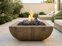 American Fyre Designs 36" Reclaimed Wood Bordeaux Square Fire Bowl — alternate view