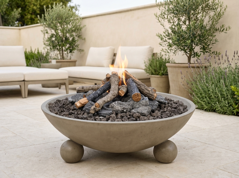 American Fyre Designs 40" Versailles Gas Fire Bowl — outdoor setting