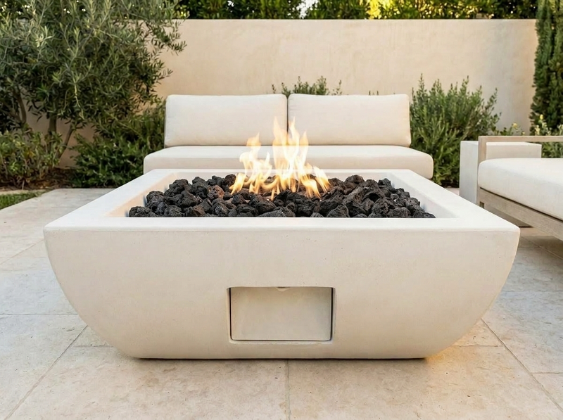 American Fyre Designs Bordeaux Petite 30" Square Fire Bowl — alternate view