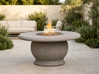 American Fyre Designs Amphora 48" Round Gas Fire Table — outdoor setting